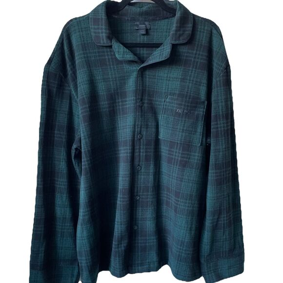 NEW Skims Flannel Plaid Sleep Shirt Button-Up Chest Pocket Cypress Plaid Medium - Picture 6 of 8